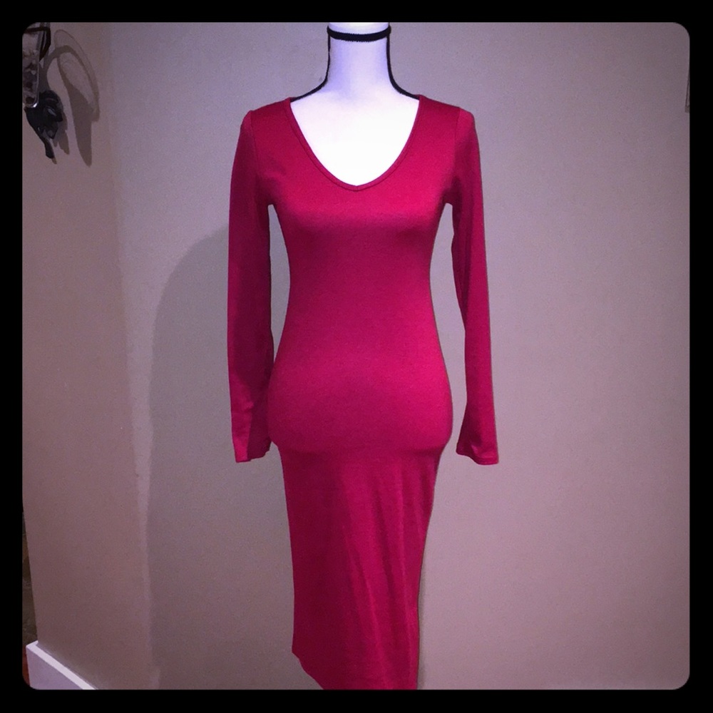 Long Sleeve Red Dress